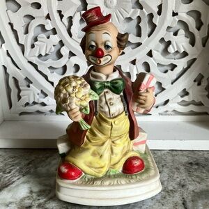 Vintage Wind Up Musical Clown Figurine Moves & Plays “You Are My Sunshine”